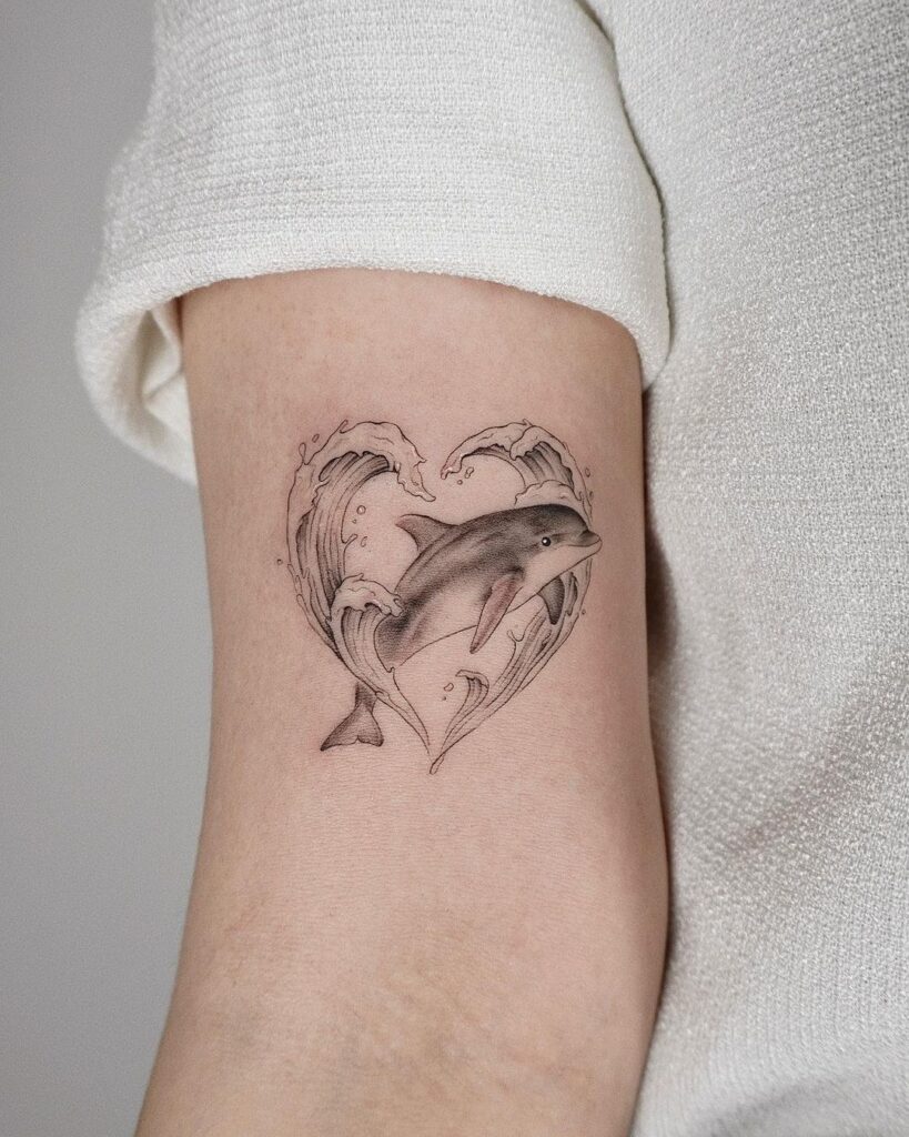 20 ideas de tatuajes de delfines Juguetones como este animal