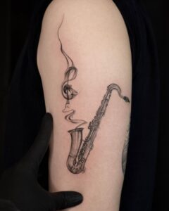 27 Superior Saxophone Tattoos That Hit All The Right Notes