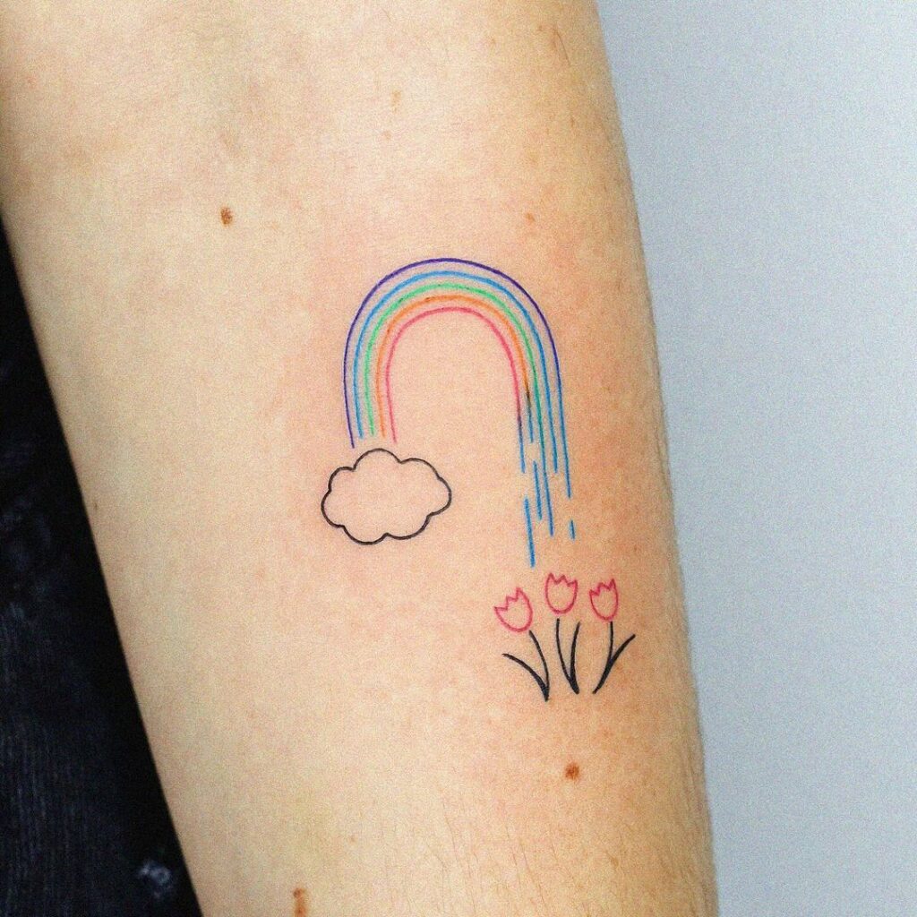 23 Strahlende Regenbogen-Tattoo-Ideen, die Sie beeindrucken werden