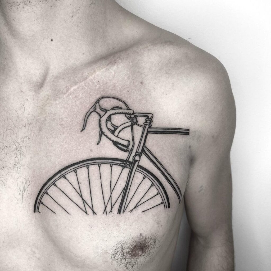 20 ideias atractivas de tatuagens de bicicleta para os aficionados do ar livre