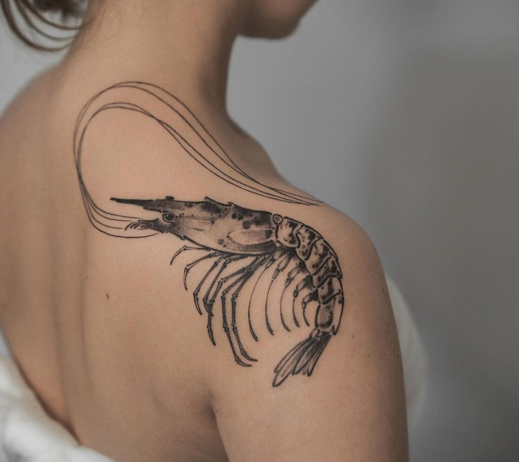 21 Irresistible Shrimp Tattoo Ideas That'll Have You Hooked