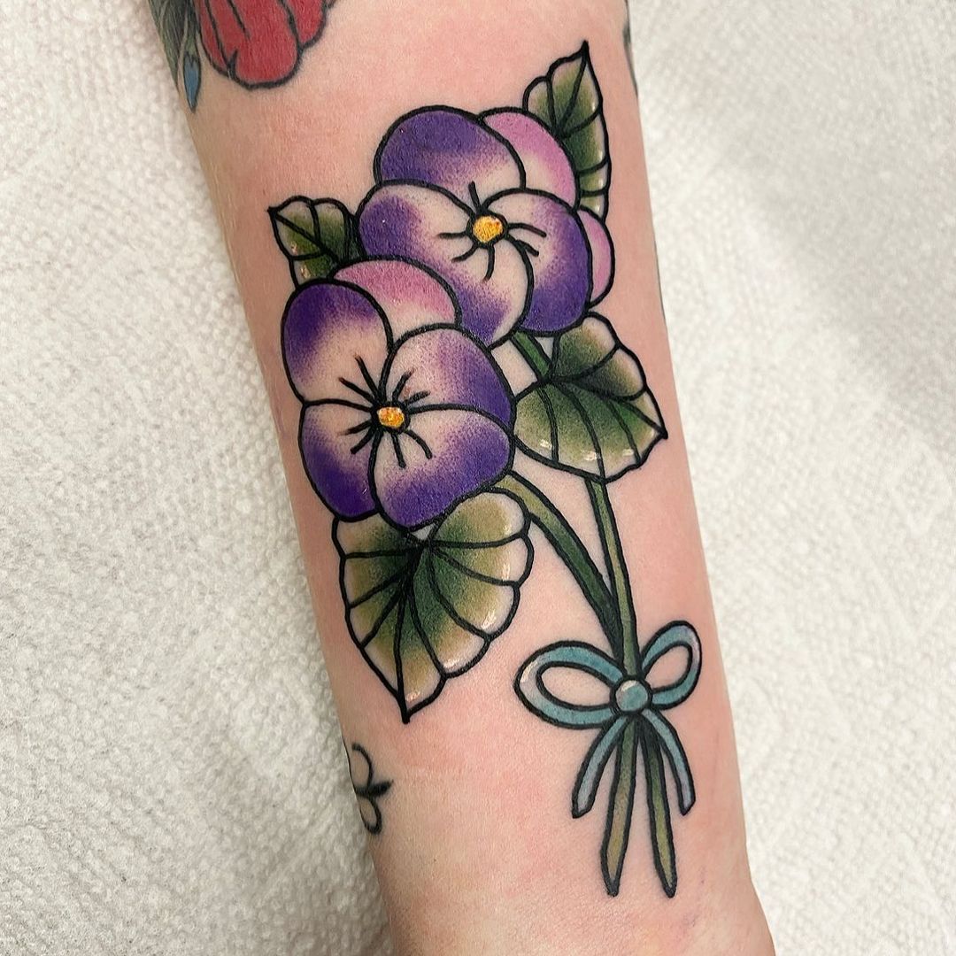 21 Alluring Violet Flower Tattoos For A Delicate Expression