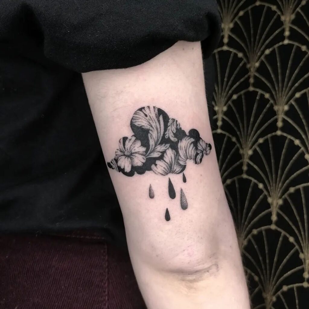 21 ideas únicas de tatuajes de nubes que demuestran que sólo el cielo es el límite