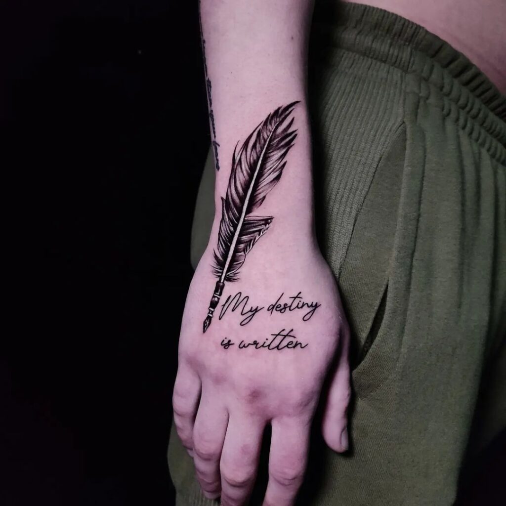 18 Elite Feather On Hand Tattoos: Handy Symbols Of Freedom