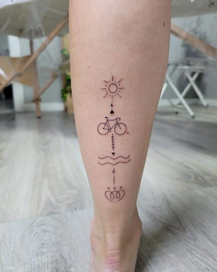 20 ideias atractivas de tatuagens de bicicleta para os aficionados do ar livre