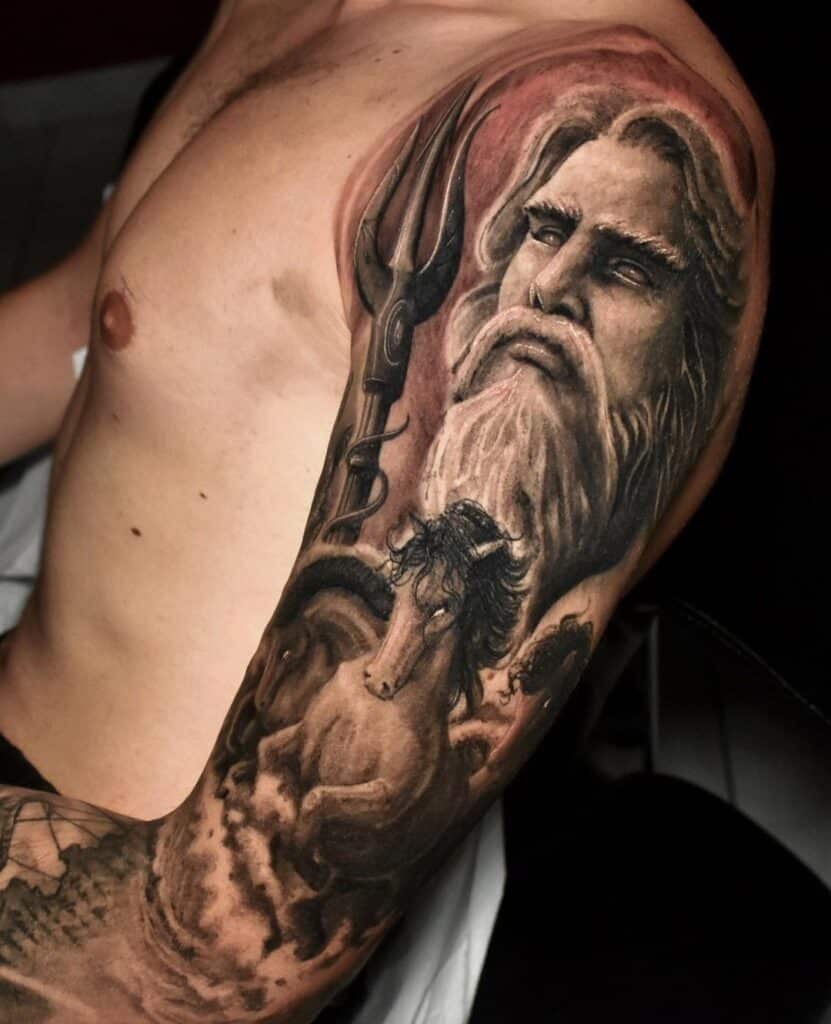 22 Poseidon Tattoos In The Name Of The Majestic Oceans