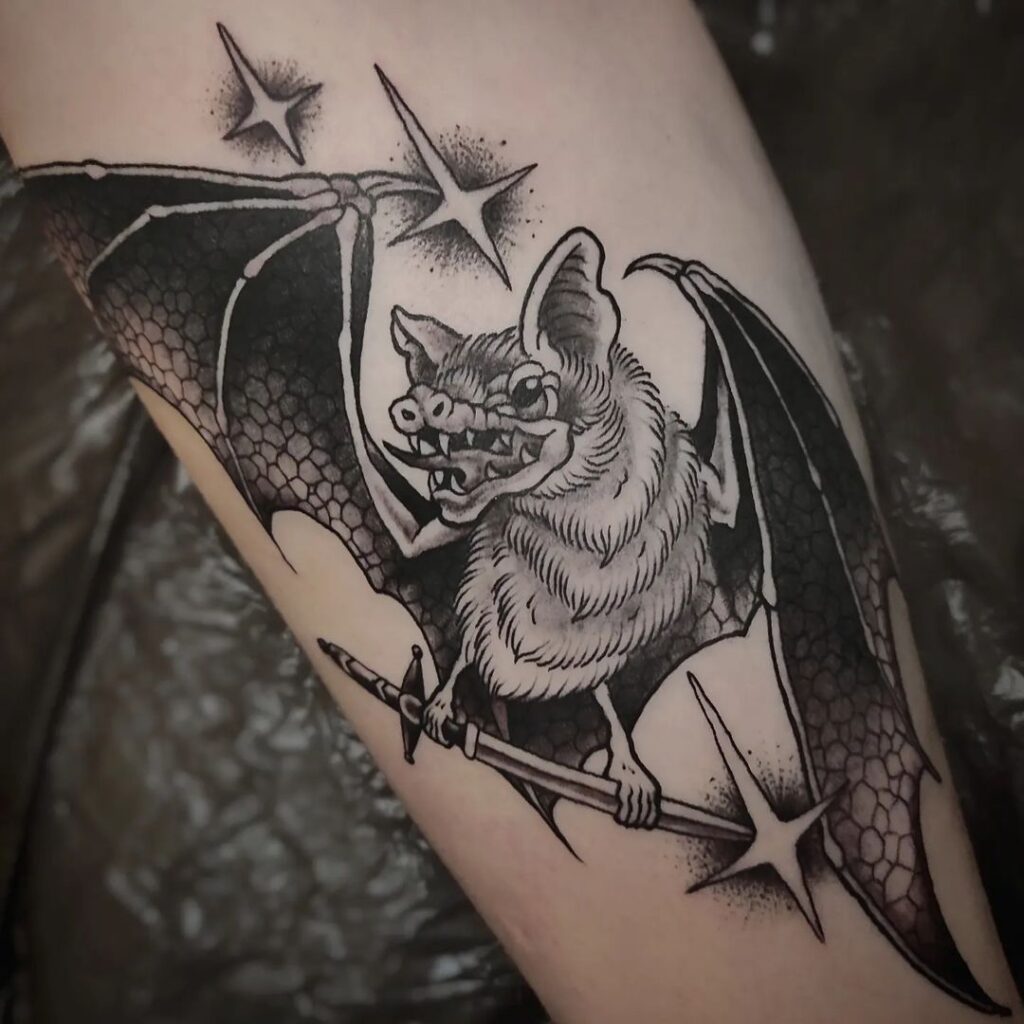 24 Tatuagens de morcego para a sua personalidade sombria e misteriosa