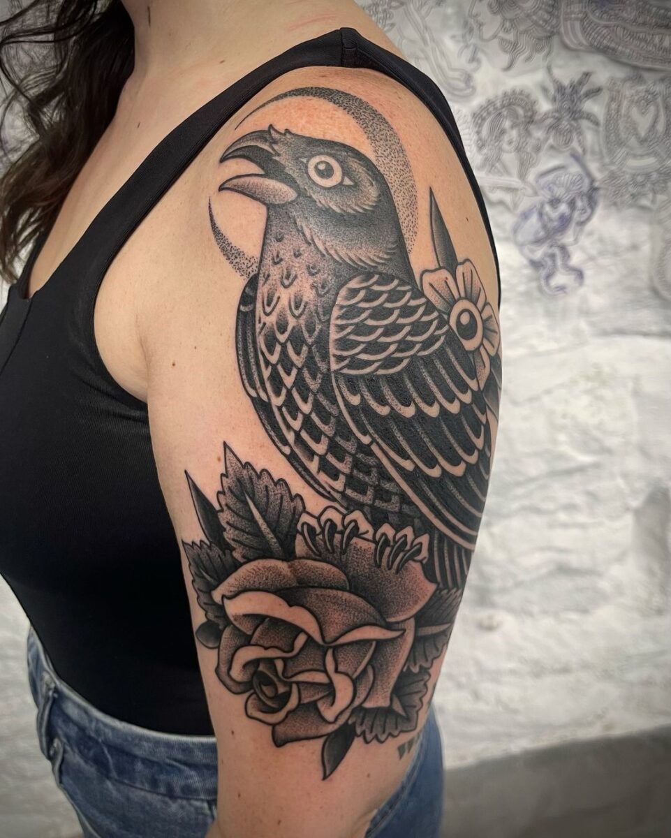 22 Protective Crow Tattoos To Help You Through Challenging Times