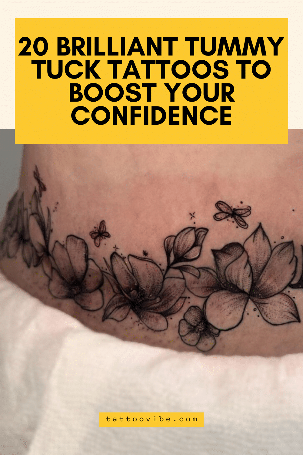 20 brillantes tatuajes de abdominoplastia para aumentar tu confianza