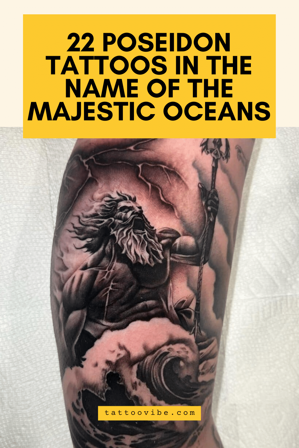 22 Tatuagens de Poseidon em nome dos oceanos majestosos