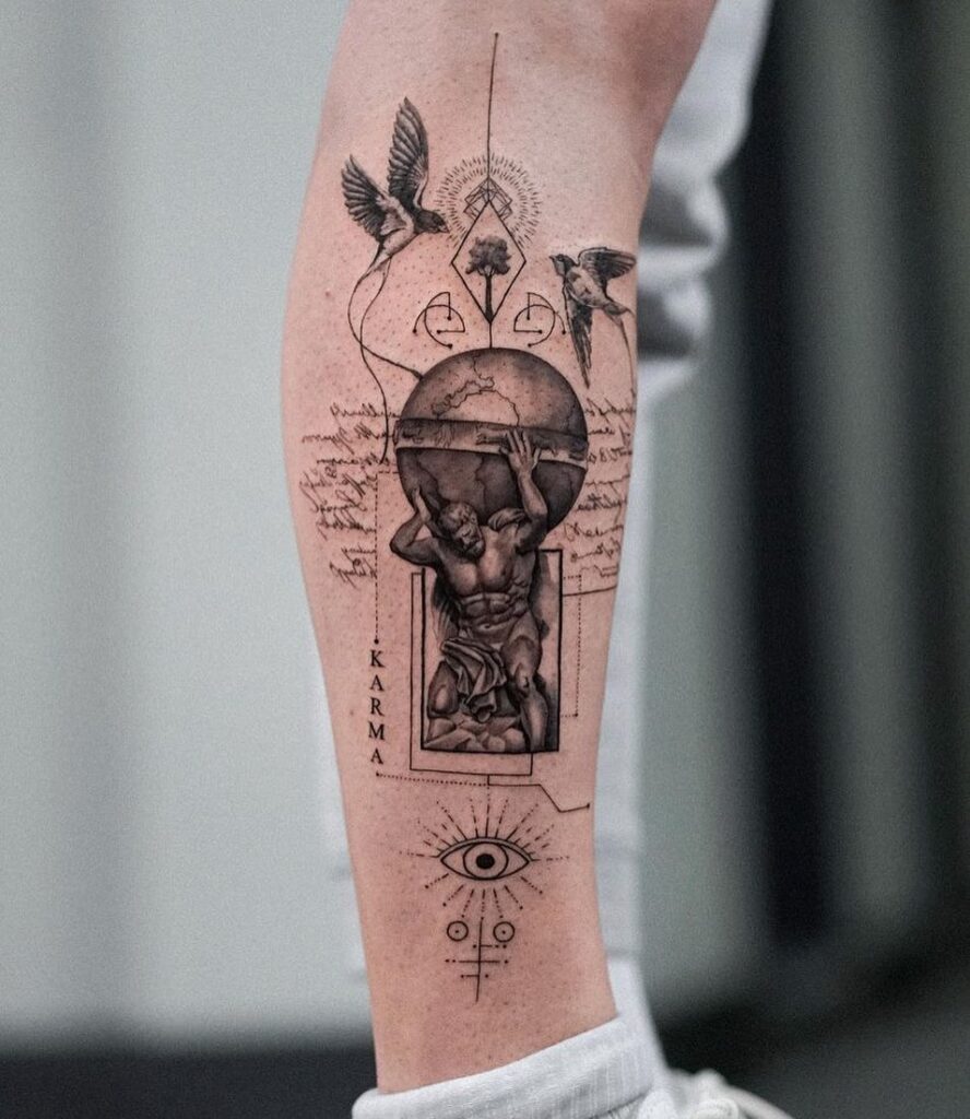 21 increíbles tatuajes de Atlas que desvelarán tu poder celestial
