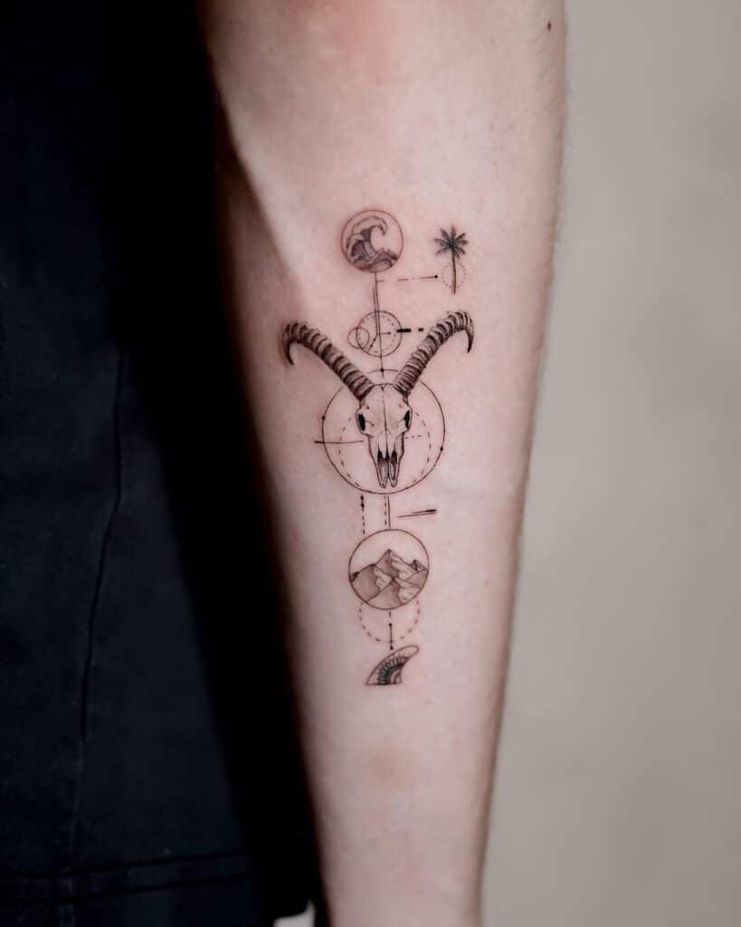 21 Spektakuläre Steinbock-Tattoos für zarte Träumer