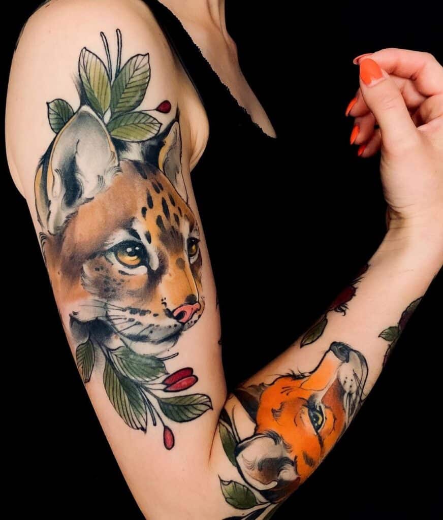 20 Beeindruckende Luchs-Tattoos, die die "schnurrige" Tinte ergeben