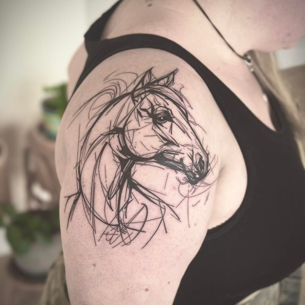 20 hermosos tatuajes de caballos que capturan el espíritu equino