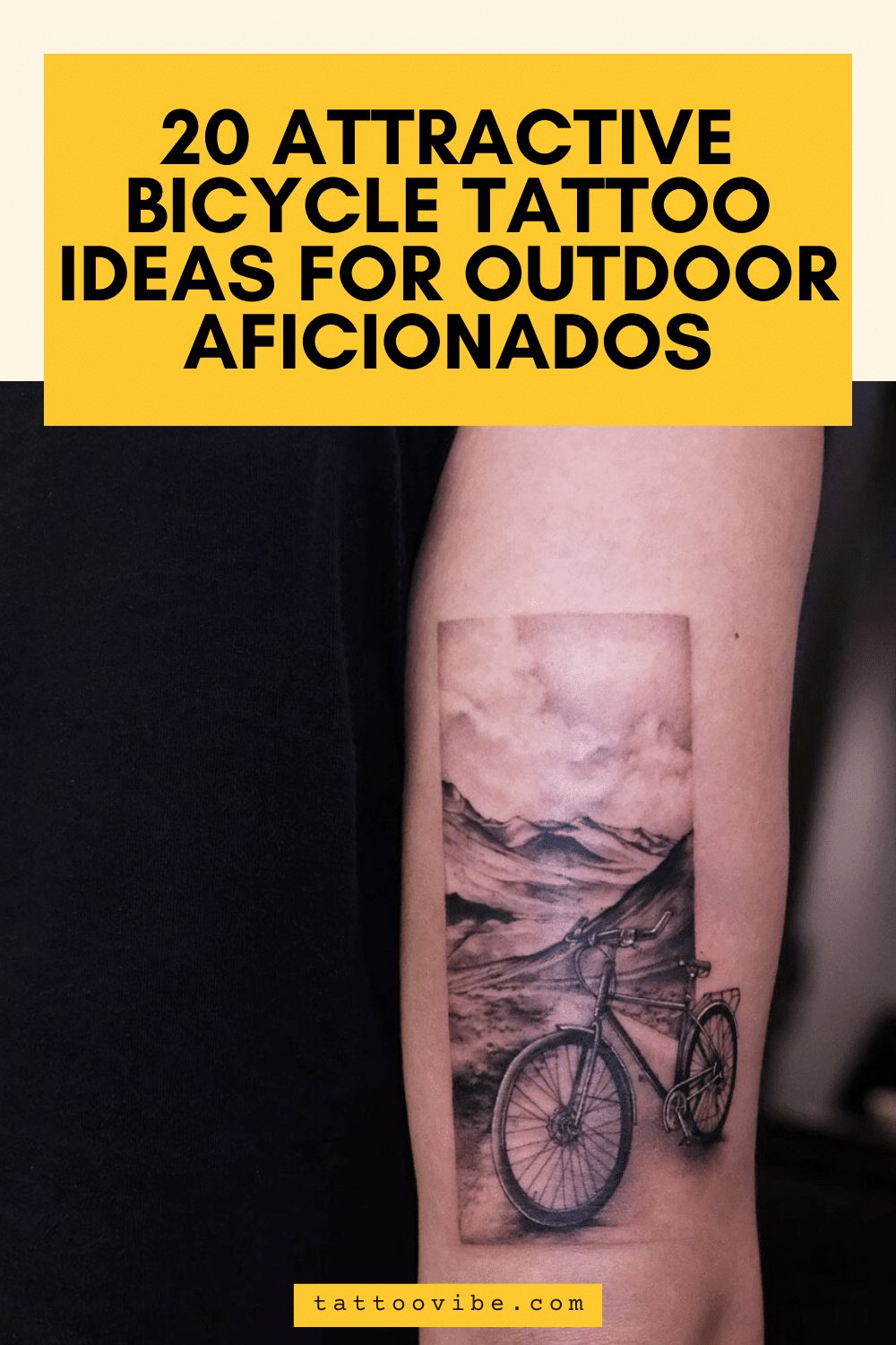 20 atractivas ideas de tatuajes de bicicletas para aficionados al aire libre