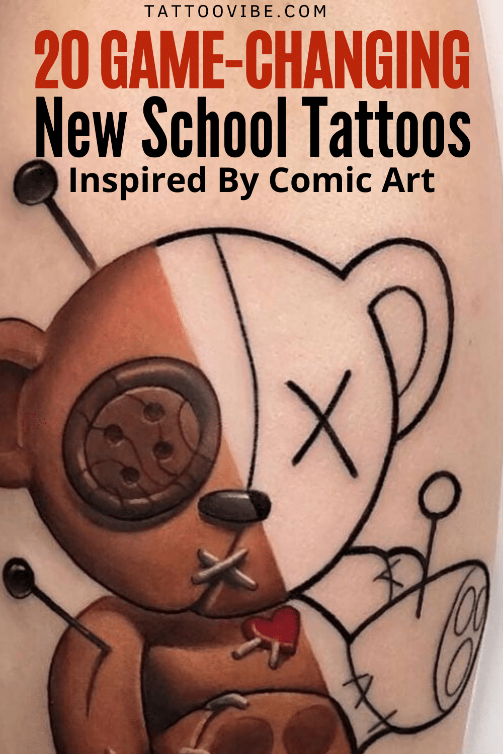 20 tatuaggi new school che cambiano le carte in tavola ispirati ai fumetti