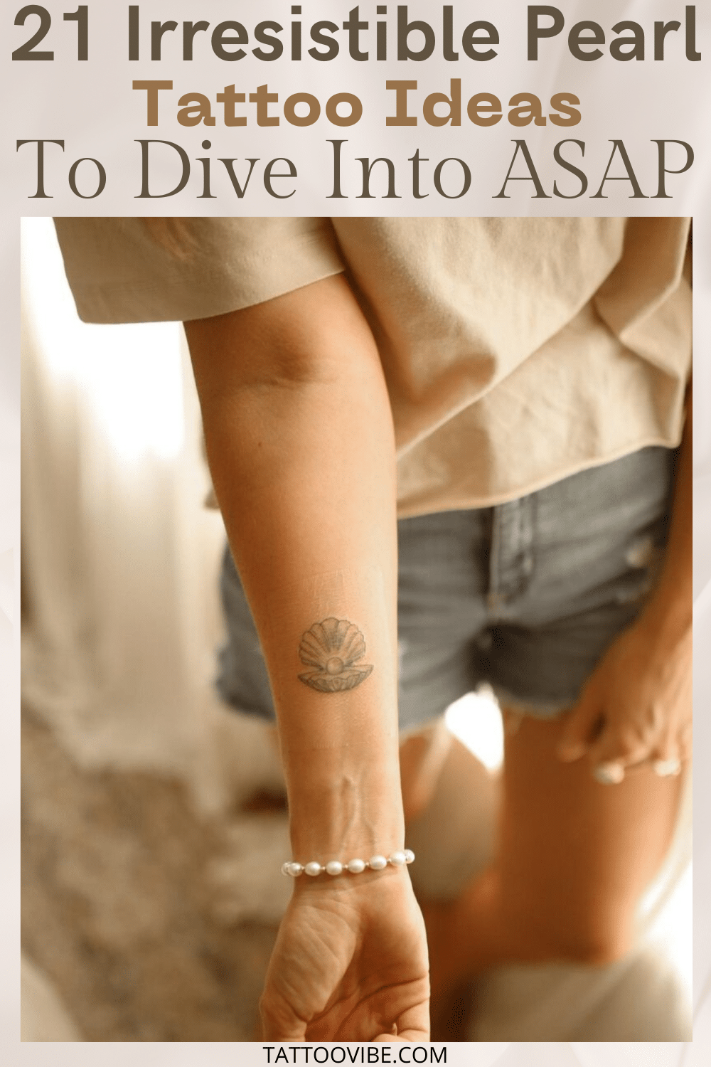 21 ideas irresistibles de tatuajes de perlas en las que sumergirse cuanto antes