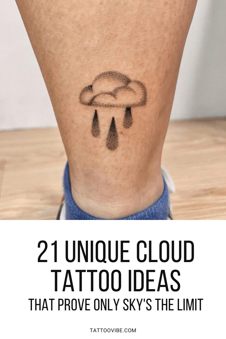 21 ideas únicas de tatuajes de nubes que demuestran que sólo el cielo es el límite