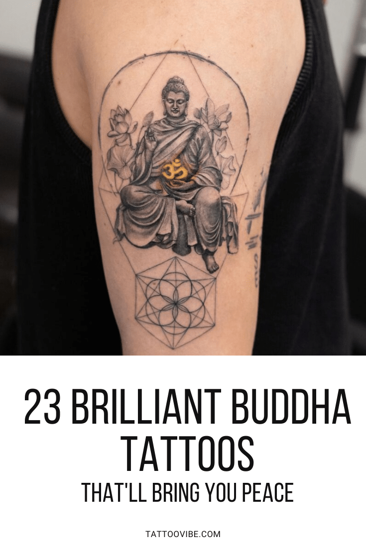 23 brillantes tatuajes de Buda que te traerán paz
