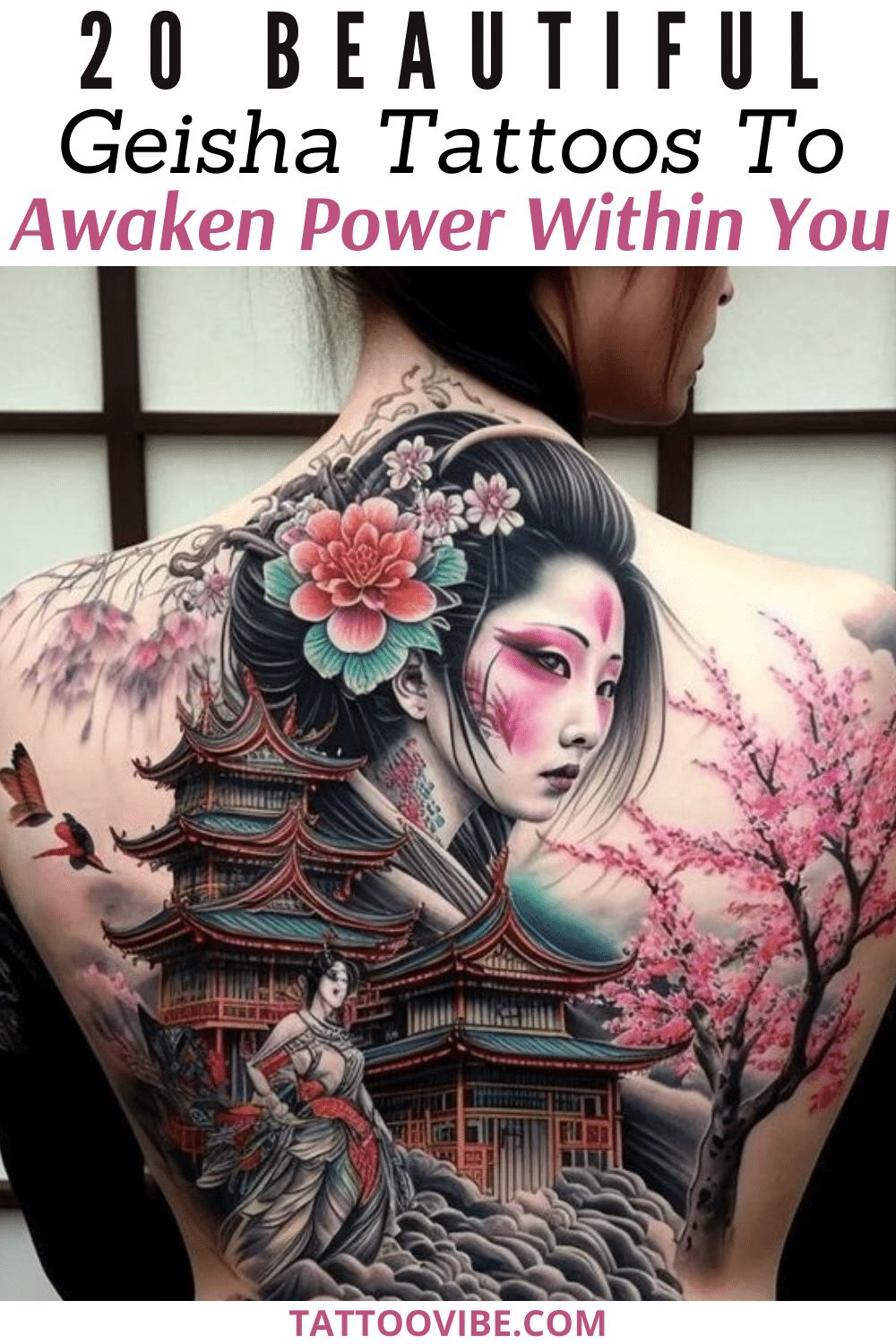 20 hermosos tatuajes de geishas para despertar tu poder interior