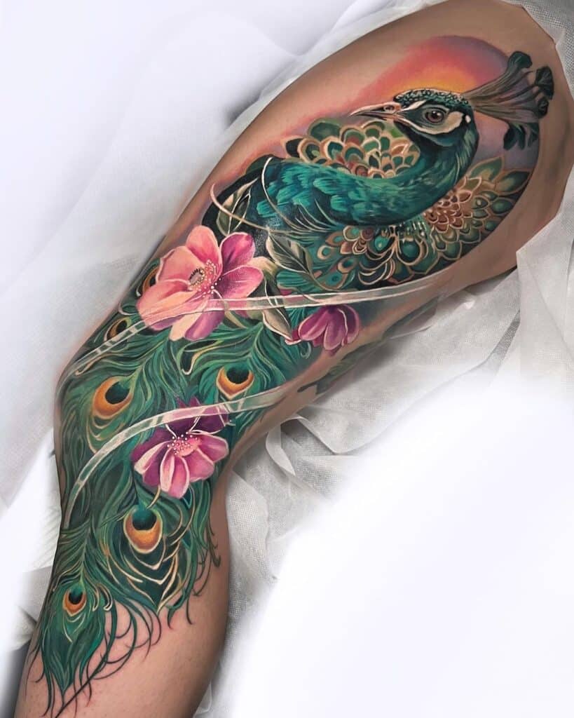 22 disegni di tatuaggi di pavone che vi ipnotizzeranno