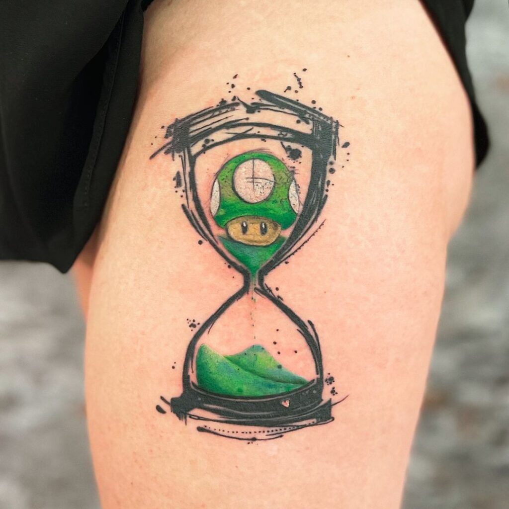 20 cautivadores tatuajes de relojes de arena que resisten el paso del tiempo