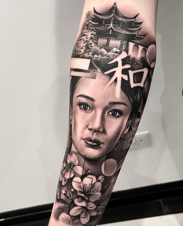20 magnifiques tatouages de geisha pour réveiller le pouvoir en vous